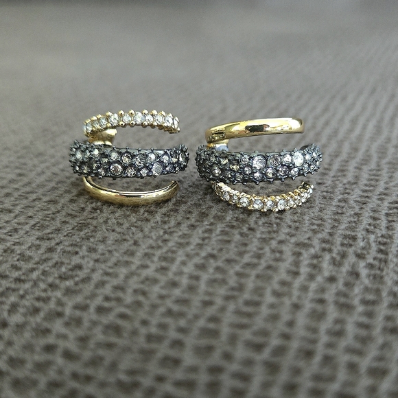 ✨️HP✨️ Alexis Bittar Crystal💎 Orbit 3-Row Hoop Earrings - Picture 9 of 16